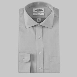 Men's Daniel Cremieux 100% Pima Cotton No Iron dress shirt in light grey 17.5/35